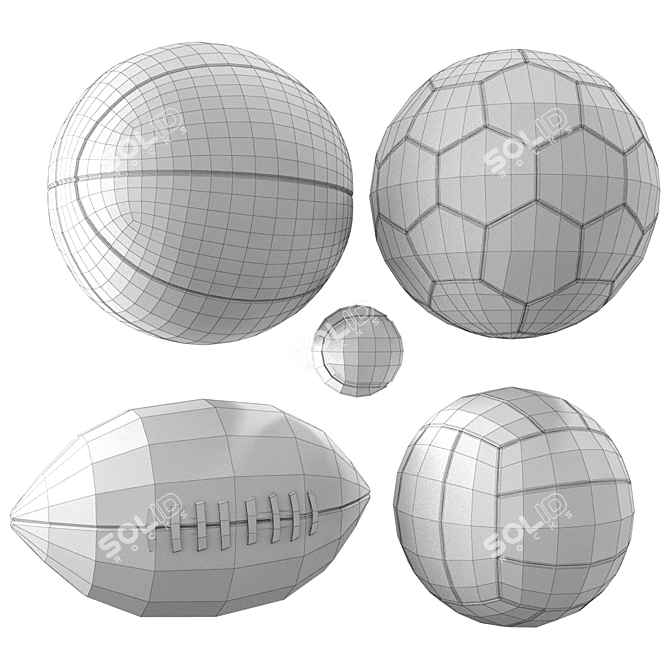  Athlete's Essential: Precision Sports Balls 3D model image 2