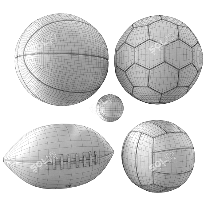  Athlete's Essential: Precision Sports Balls 3D model image 3