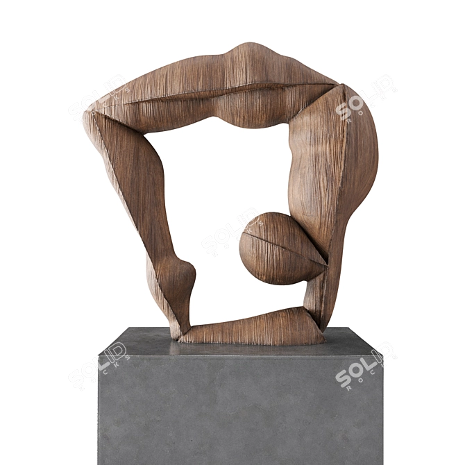 Abstract Perception Nine Stone Metal Sculpture 3D model image 1