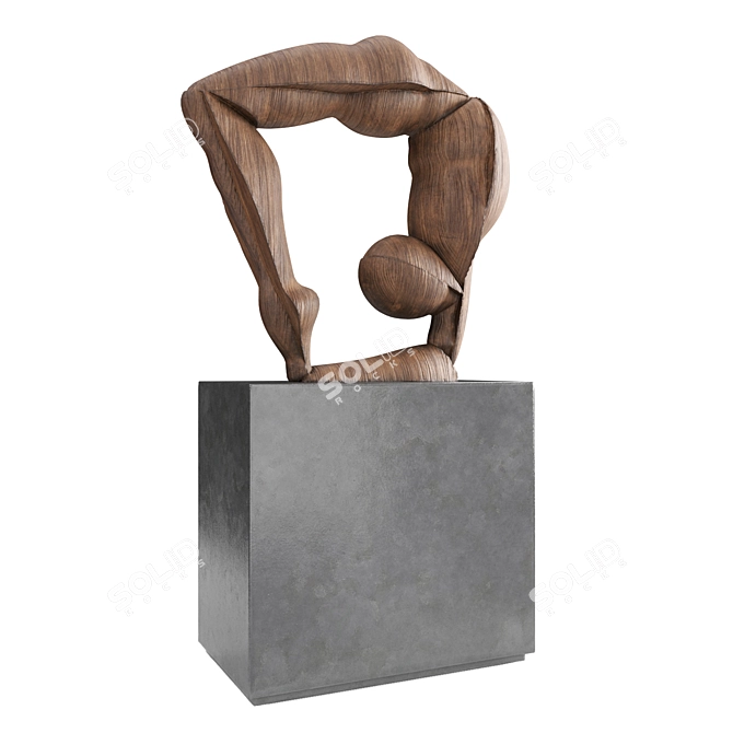 Abstract Perception Nine Stone Metal Sculpture 3D model image 4