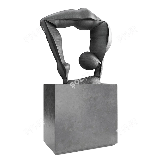 Abstract Perception Nine Stone Metal Sculpture 3D model image 5