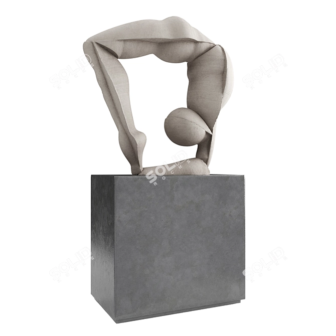 Abstract Perception Nine Stone Metal Sculpture 3D model image 6