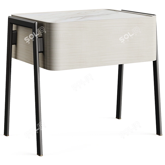  Sleek Modern Bedside Table 3D model image 1