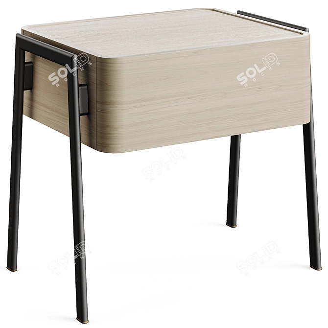  Sleek Modern Bedside Table 3D model image 2