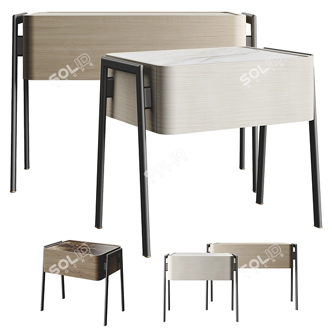  Sleek Modern Bedside Table 3D model image 8