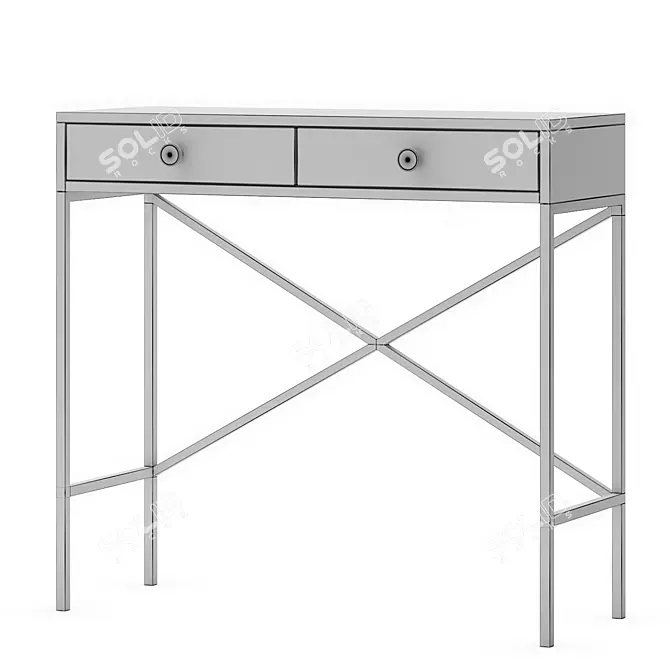 Sleek Black Console With Drawers 3D model image 2