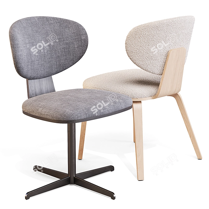 Elegant Olos Office Chair 3D model image 2