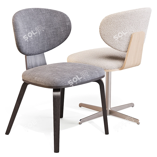 Elegant Olos Office Chair 3D model image 4