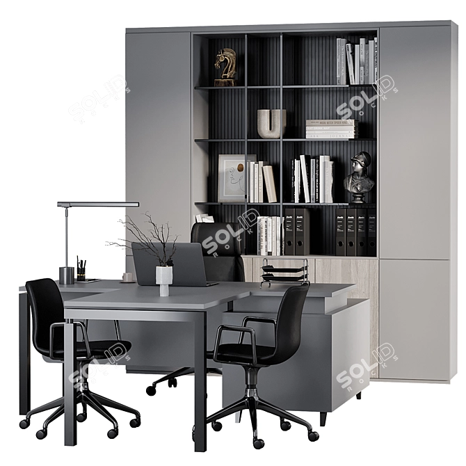 PBR Boss Desk 3D Model 3D model image 2