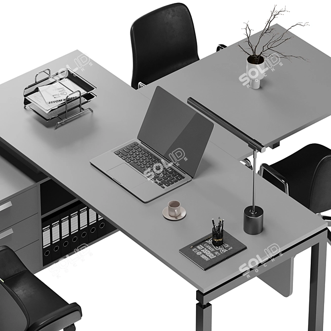 PBR Boss Desk 3D Model 3D model image 10