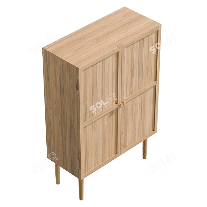 Minimalist Candour Cabinet in Millimeter Measurements 3D model image 5