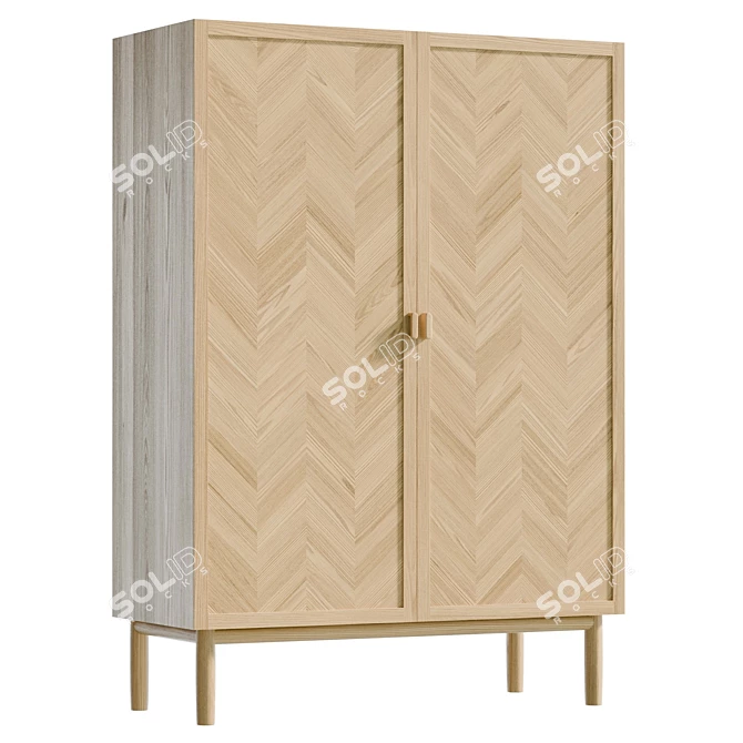 Modern Wooden Cabinet, UV Unwrapped 3D model image 1