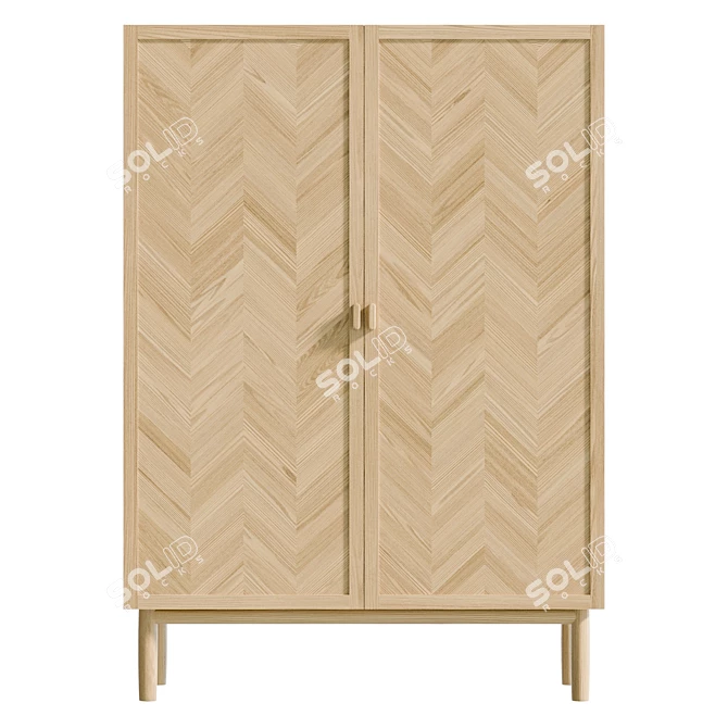 Modern Wooden Cabinet, UV Unwrapped 3D model image 2