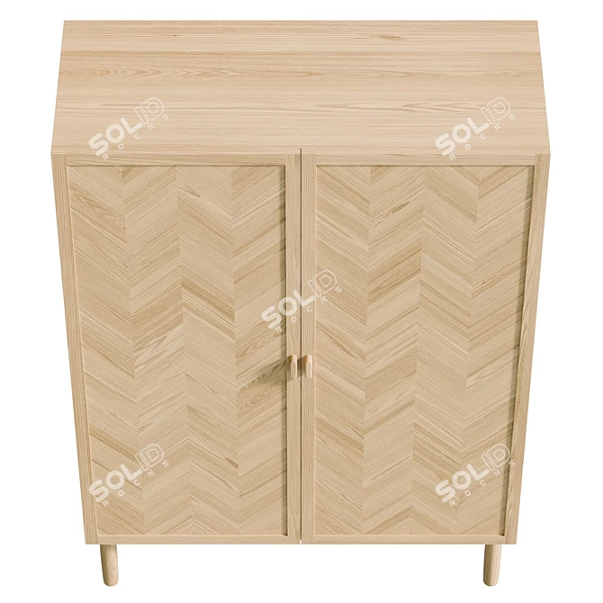 Modern Wooden Cabinet, UV Unwrapped 3D model image 3