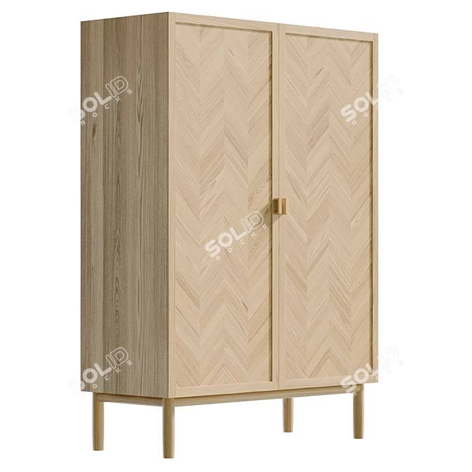 Modern Wooden Cabinet, UV Unwrapped 3D model image 4