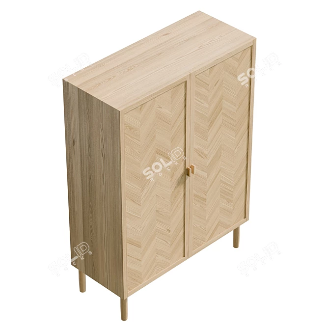 Modern Wooden Cabinet, UV Unwrapped 3D model image 5