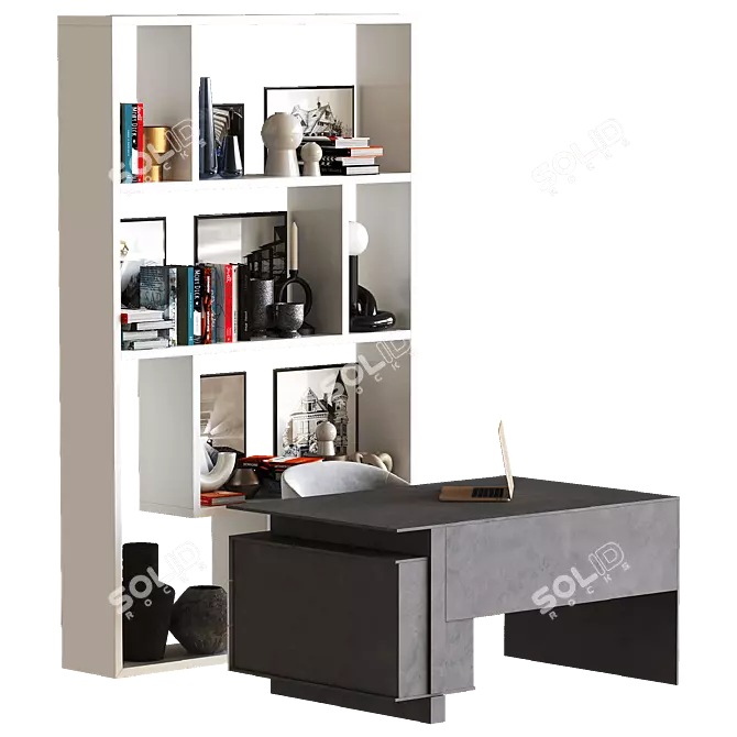 Modern Office Furniture Set - 3D Model 3D model image 1