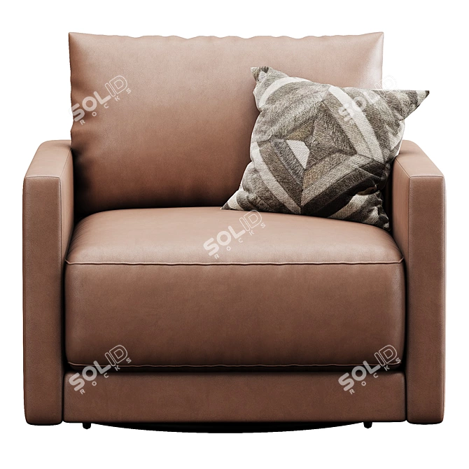 Modern Swivel Armchair, Sleek Design 3D model image 3