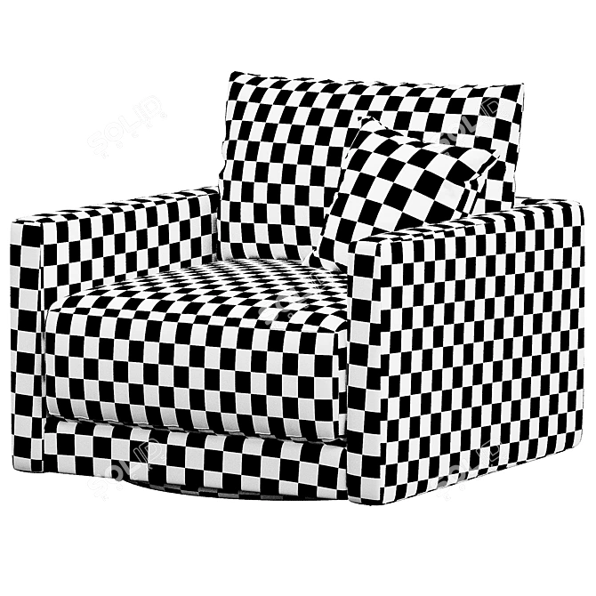 Modern Swivel Armchair, Sleek Design 3D model image 5