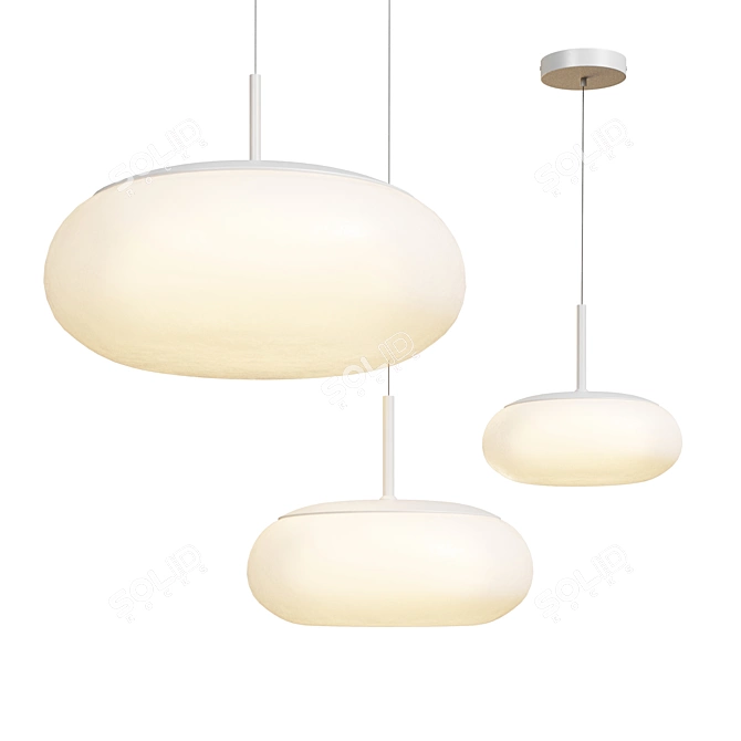 BELLEZA Oval Pendant: Chic Illumination 3D model image 2