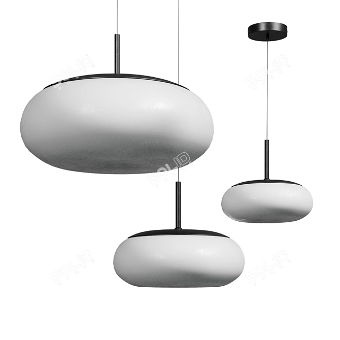 BELLEZA Oval Pendant: Chic Illumination 3D model image 3