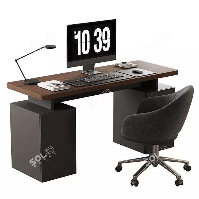 Sleek Workspace 3D Model 3D model image 1