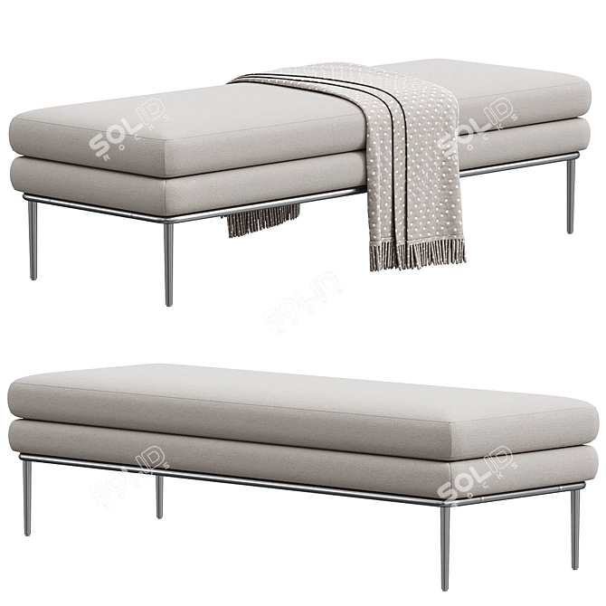 Designer Upholstered Bench by Amura 3D model image 1