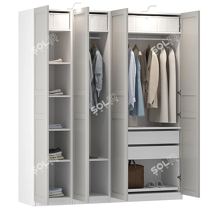 IKEA Wardrobe Set 02 completo 3D model image 3