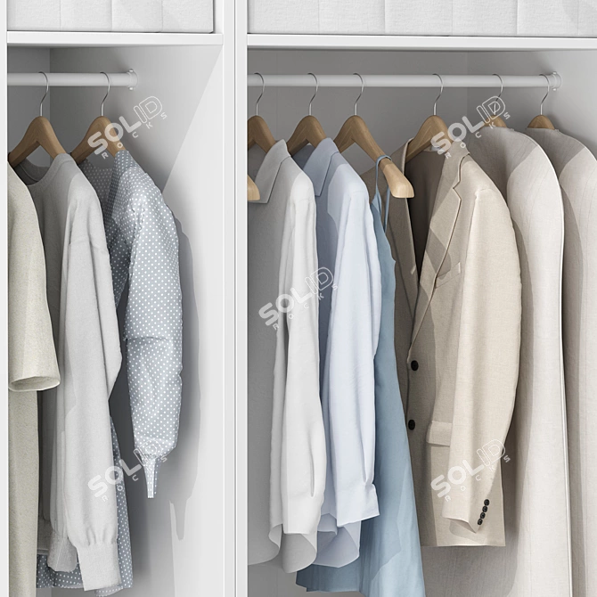 IKEA Wardrobe Set 02 completo 3D model image 4