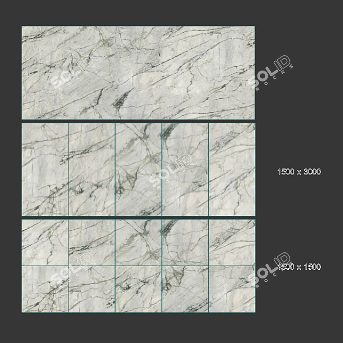 Calacatta Emerald Smooth Ceramic Tile 3D model image 4