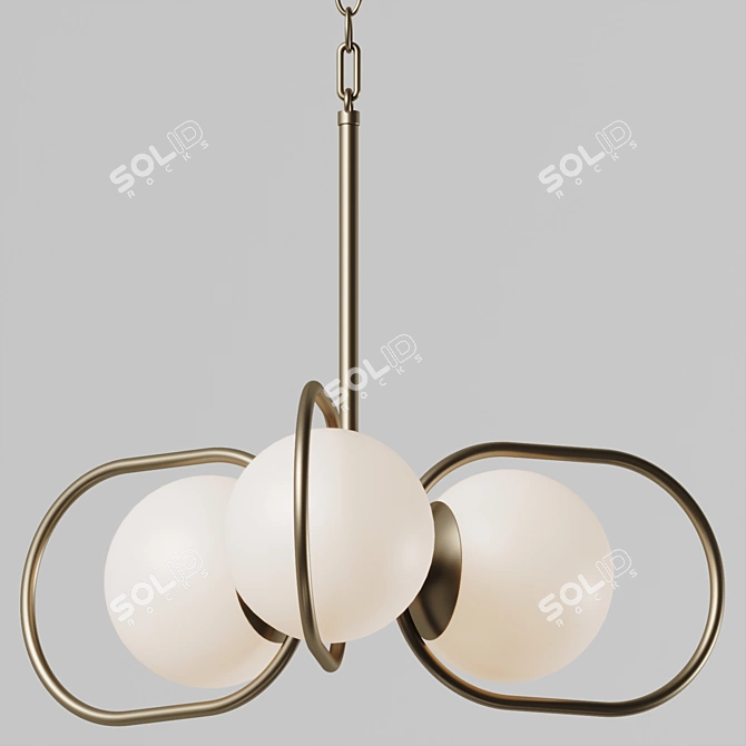 Belmont Opal Glass Chandelier Light 3D model image 2