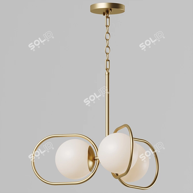 Belmont Opal Glass Chandelier Light 3D model image 3