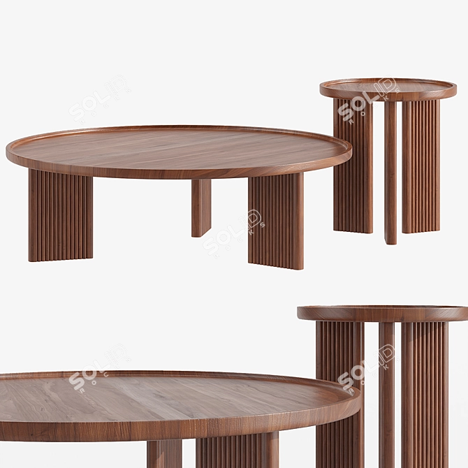 Diagil Walnut Coffee Tables 3D model image 3