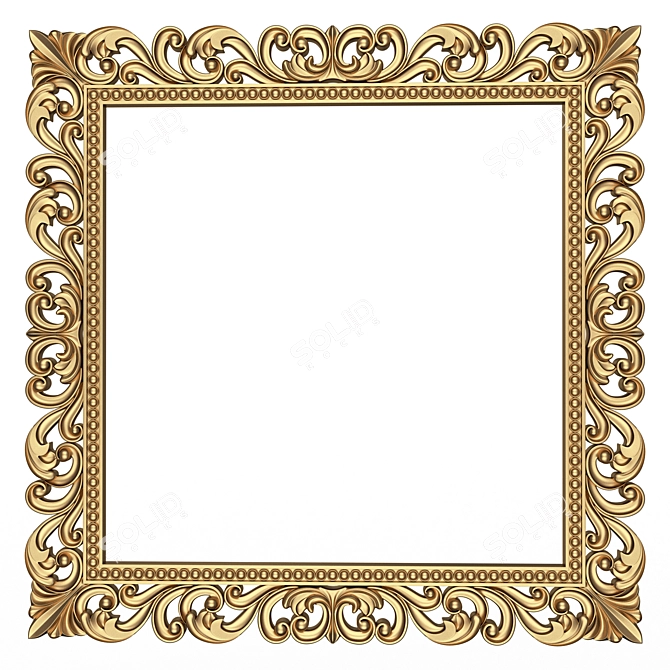 Elegant Classic 3D Frame Mirror 3D model image 1