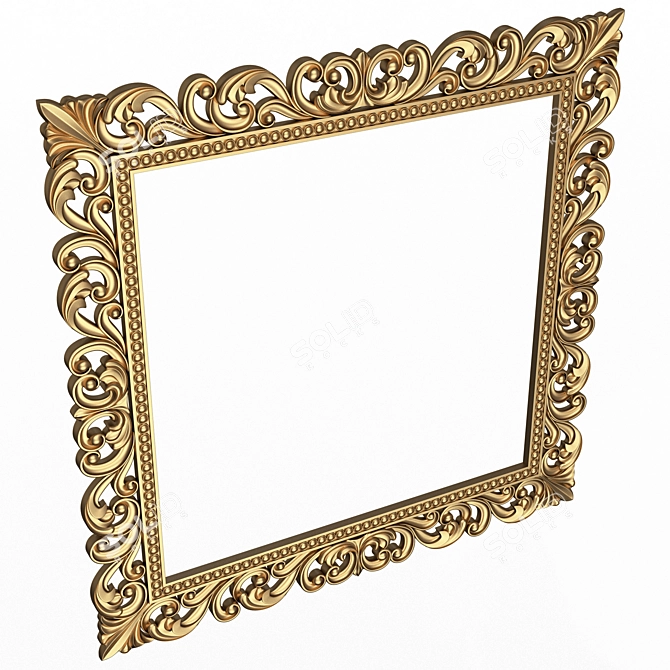 Elegant Classic 3D Frame Mirror 3D model image 2