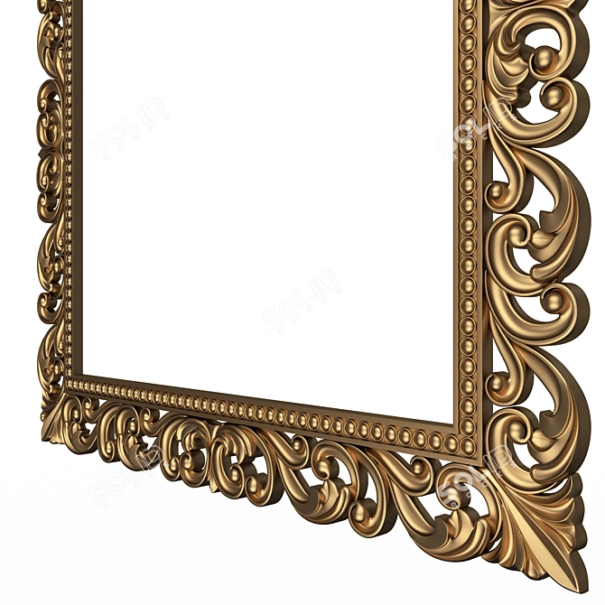 Elegant Classic 3D Frame Mirror 3D model image 3