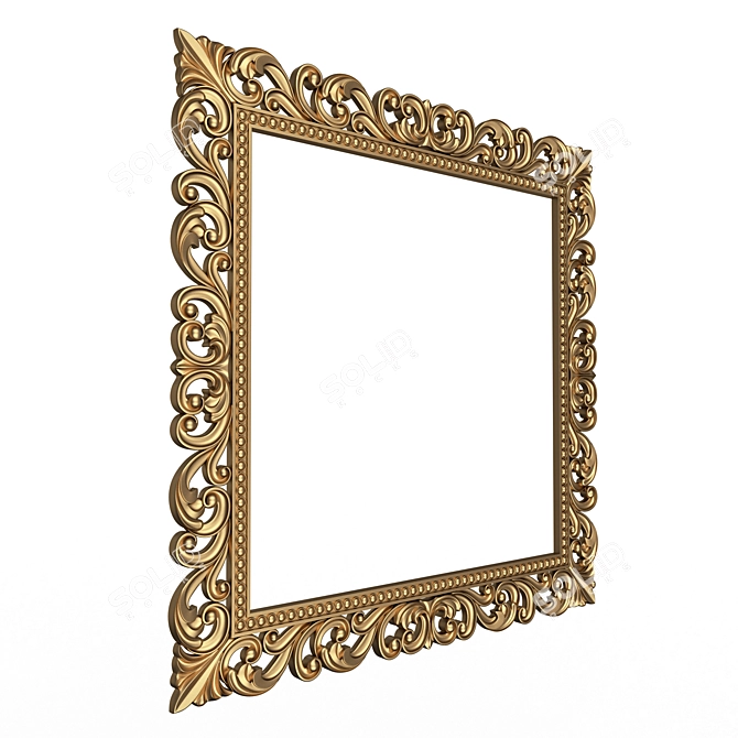 Elegant Classic 3D Frame Mirror 3D model image 4