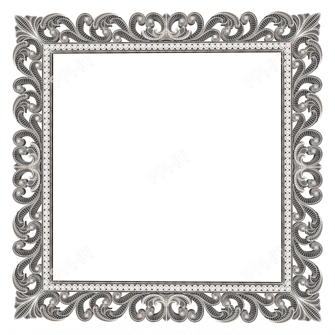 Elegant Classic 3D Frame Mirror 3D model image 6