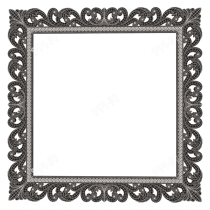 Elegant Classic 3D Frame Mirror 3D model image 7