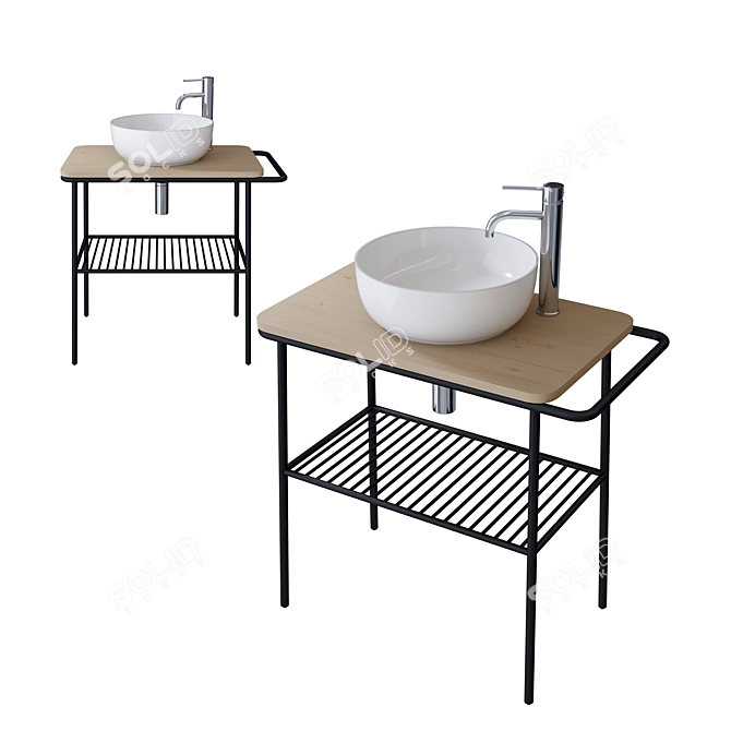 Elegant Scarabeo Ceramiche Fuji Basin 3D model image 2