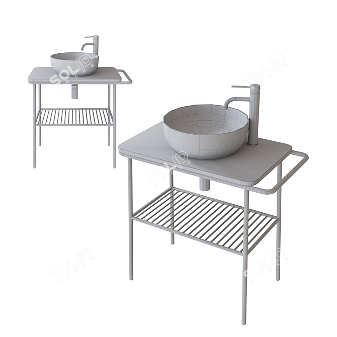 Elegant Scarabeo Ceramiche Fuji Basin 3D model image 3