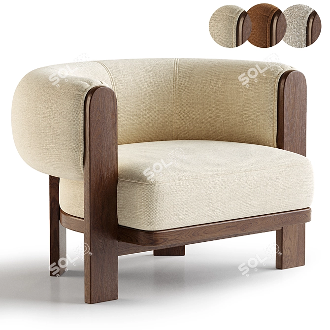 Elegant Vanderbilt Chair, 3Ds Max 3D model image 3
