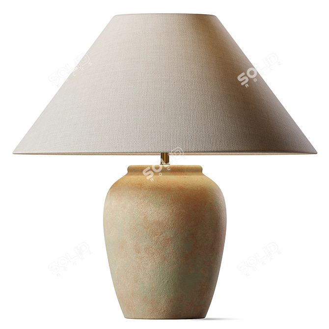 Elegant Ceramic Desk Lamp Base 3D model image 1