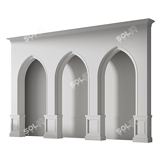 Customizable Model Arabic Arch 3D model image 6