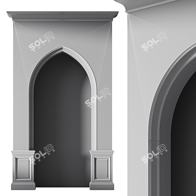 Customizable Model Arabic Arch 3D model image 7