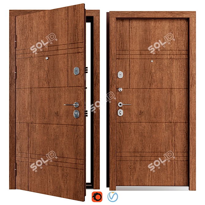 Gran (Fort) Metal Entry Door 3D model image 1