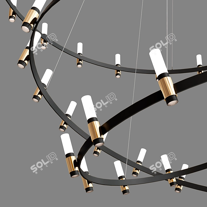 Elegant Albany Chandeliers by Eurofase 3D model image 2