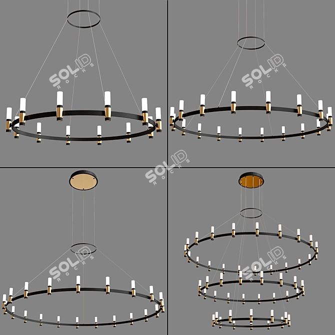 Elegant Albany Chandeliers by Eurofase 3D model image 3