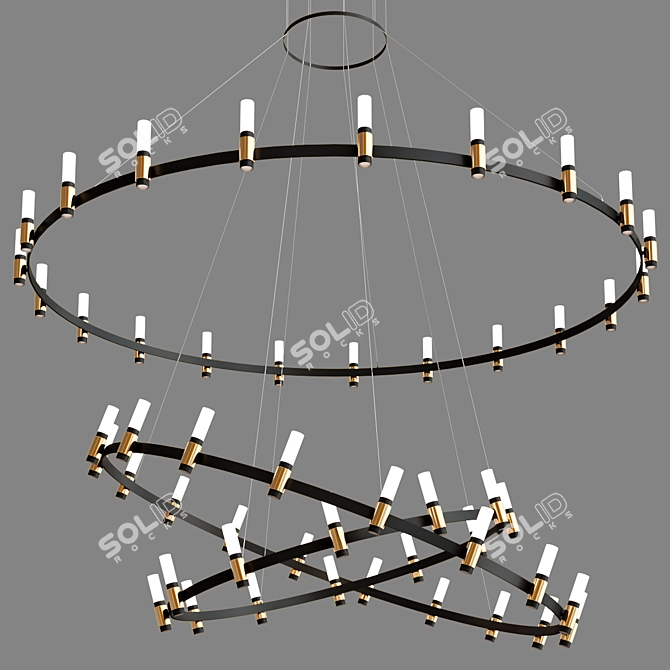 Elegant Albany Chandeliers by Eurofase 3D model image 4