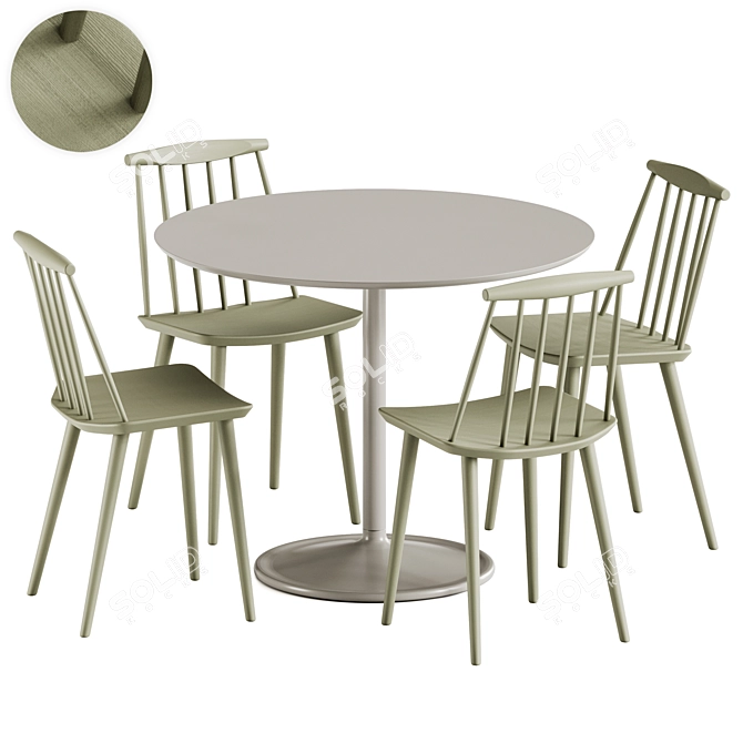 Sleek Scandinavian-Inspired Cafe Set 3D model image 1